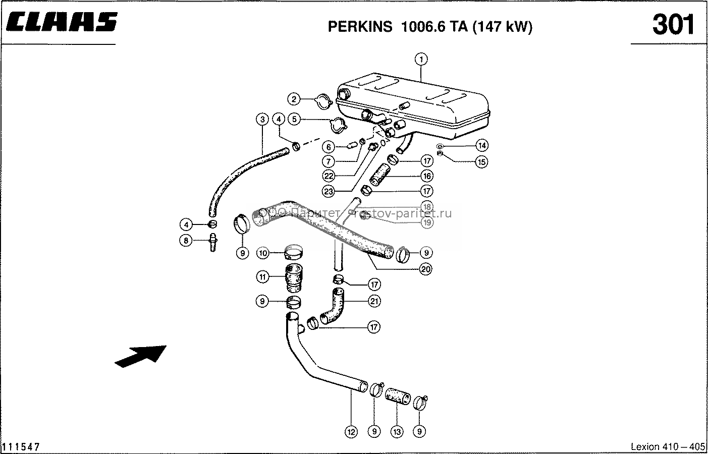 PERKINS 1006.6 TA; СИСТЕМА ОХЛАЖДЕНИЯ - CLAAS LEX 410-405